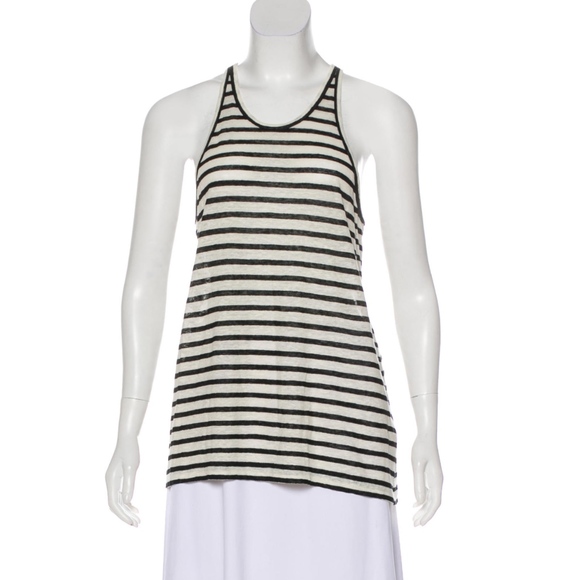 T by Alexander Wang Linen Scoop Neck Tank Top - M - Picture 1 of 7